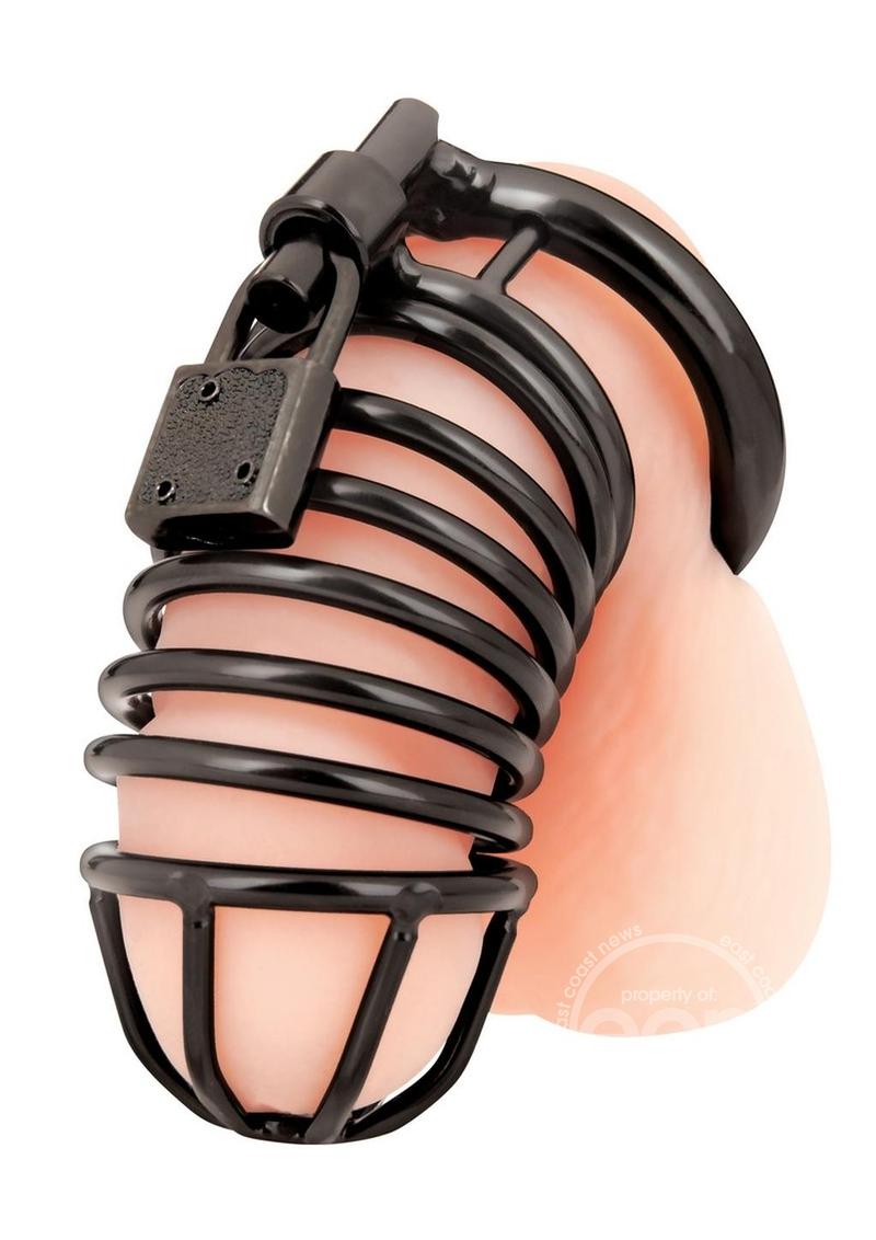 Blue Line Deluxe Chastity Cage - Black – Lady Konfidential