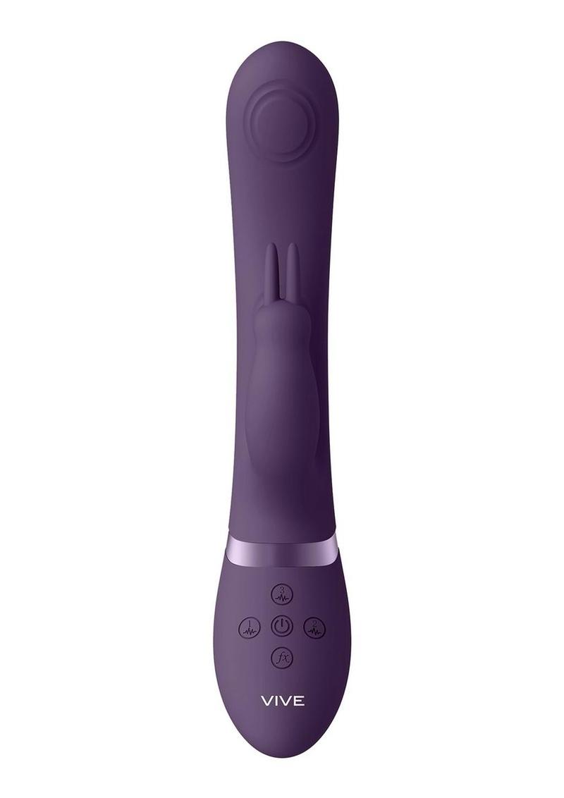 Vive May Dual Pulse-Wave & Vibrating C-Spot & G-Spot Rechargeable Silicone Rabbit - Purple