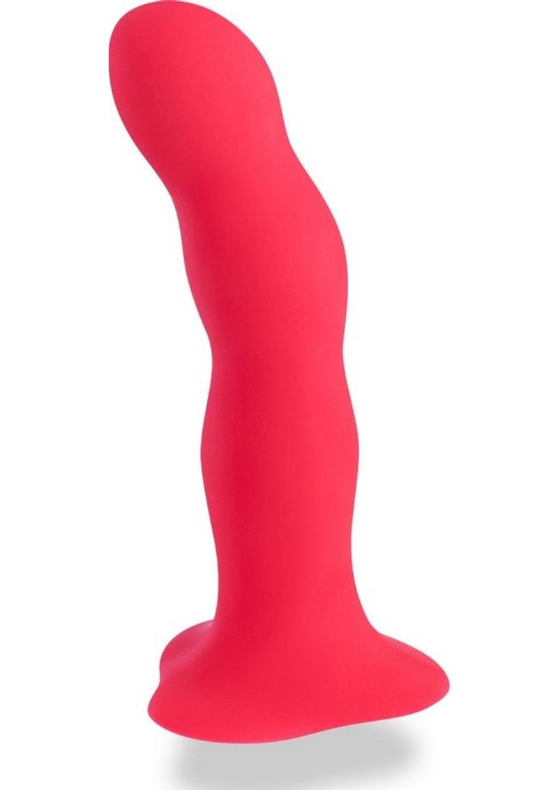 Bouncer Silicone Rumbling Dildo with Weighted Balls - Red