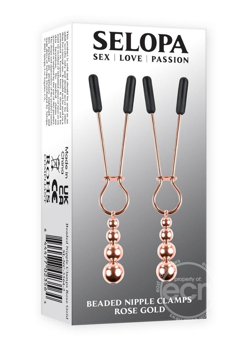 Selopa Beaded Nipple Clamps - Rose Gold