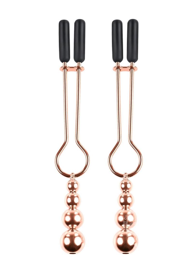 Selopa Beaded Nipple Clamps - Rose Gold