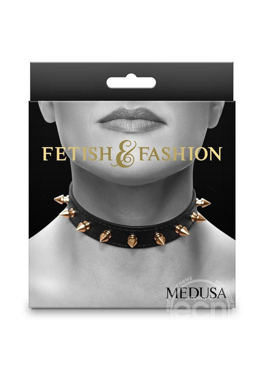 Fetish & Fashion Medusa Collar - Black/Gold