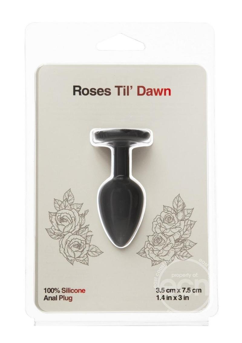 Roses Til Dawn Silicone Butt Plug - Small - Black