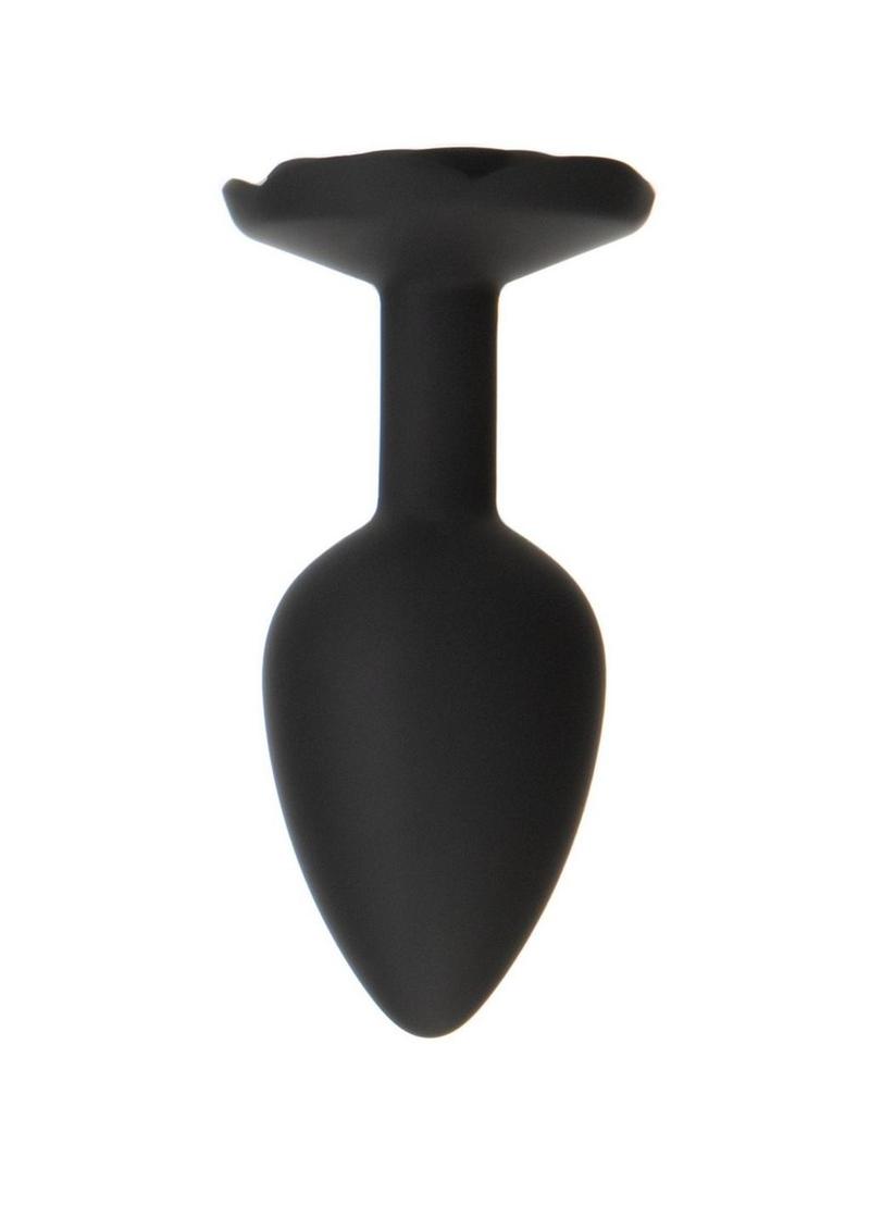 Roses Til Dawn Silicone Butt Plug - Black