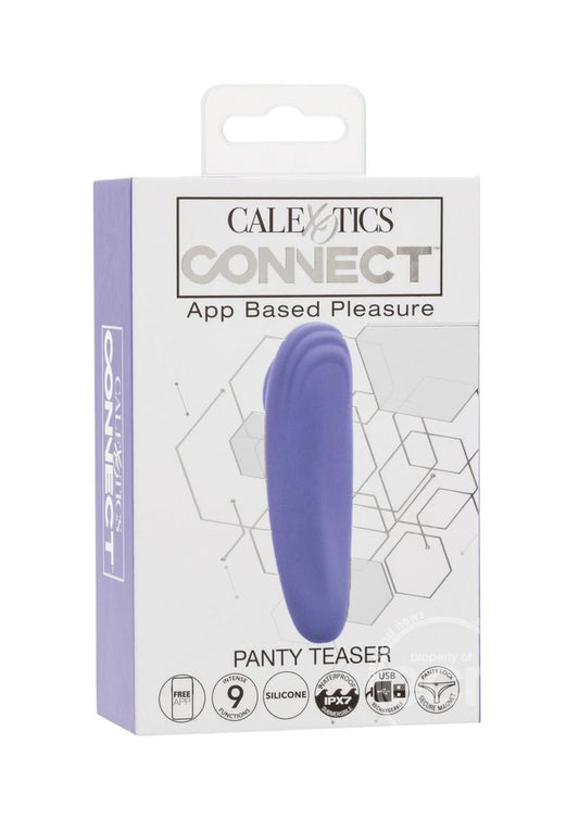 CalExotics Connect Panty Teaser Rechargeable Silicone App Compatible Panty Vibrator with Remote Control - Purple