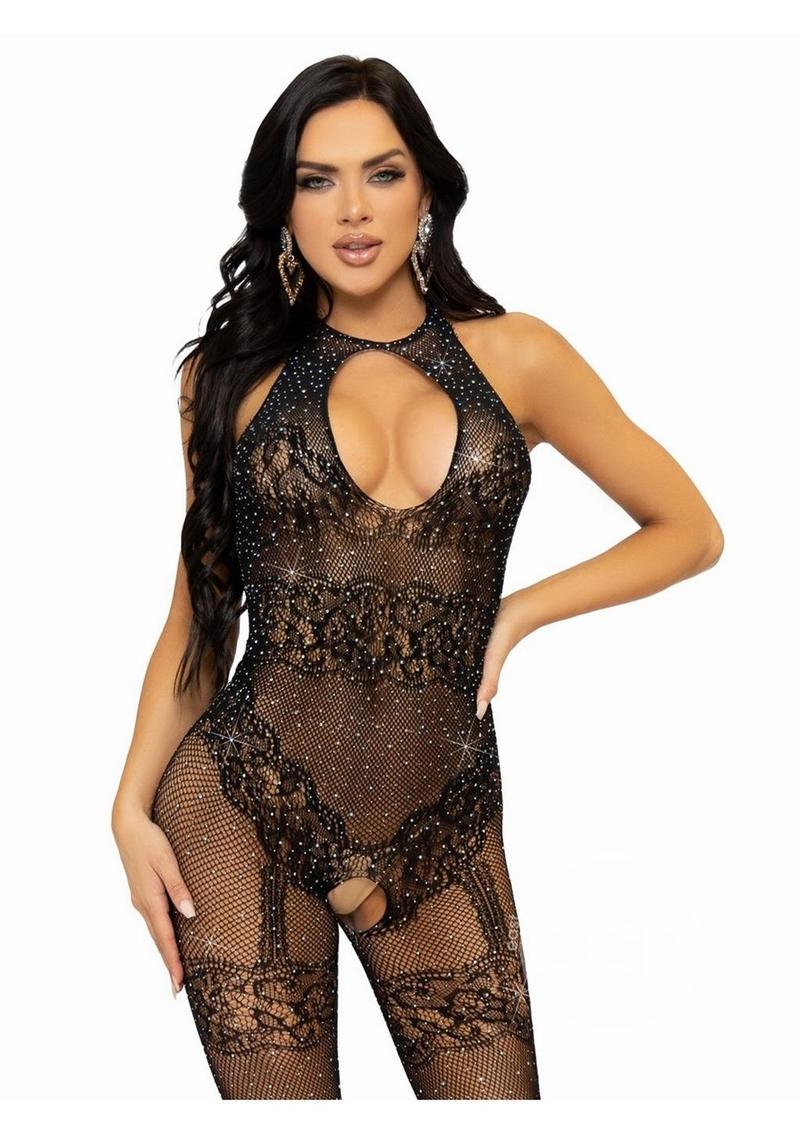 Leg Avenue Seamless Rhinestone Fishnet Bodystocking