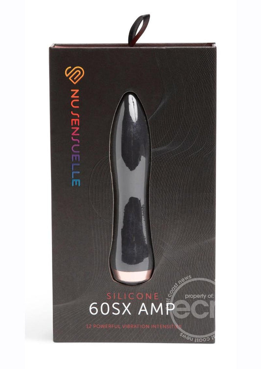 Nu Sensuelle 60SX AMP Silicone Rechargeable Bullet - Black/Rose Gold