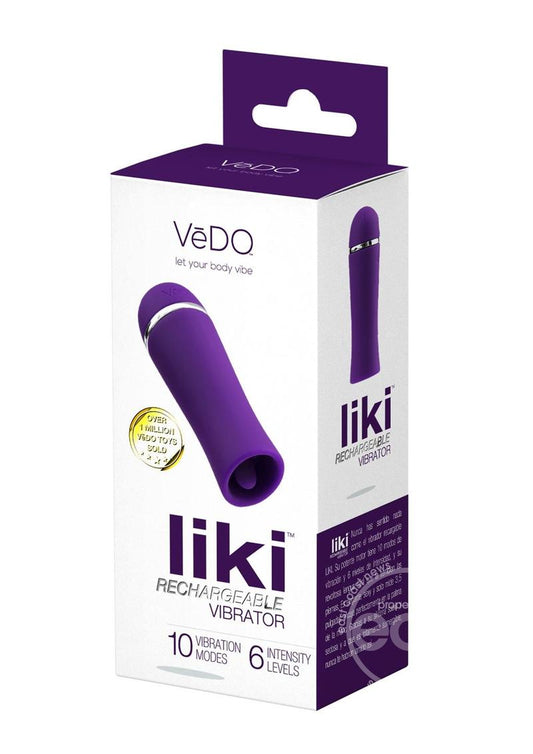 VeDO Liki Rechargeable Silicone Flicker Clitoral Vibrator - Deep Purple